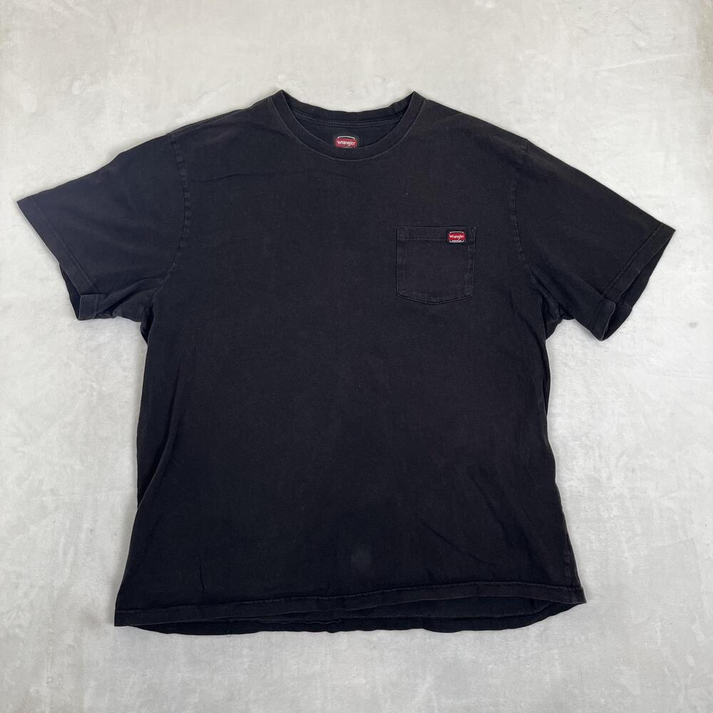 Wrangler Workwear T-Shirt Mens 3XLT Black Pocket Logo Big Tall Cotton Tee